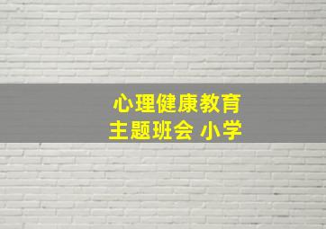 心理健康教育主题班会 小学